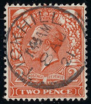 KGV sg368 2d orange with fine 1921 TICKHILL cds