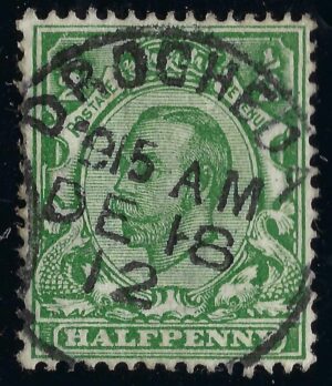 KGV sg339 ½d green with fine 1912 DROGHEDA cds
