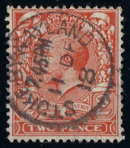 KGV 2d orange with fine 1918 STOKE-BY-NAYLAND cds