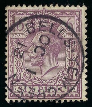 KGV 6d purple with fine 1913 BELLS YEW GREEN postmark