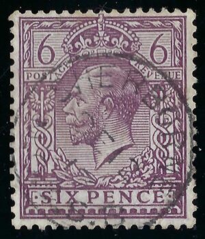 KGV 6d purple with fine SHERBORNE postmark