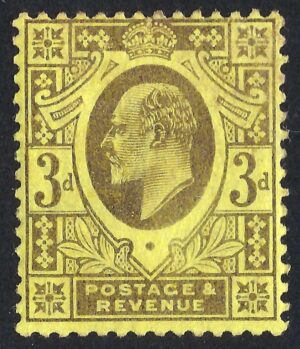 KEVII sg232 M19(1) 3d dull purple/orange-yellow – unmounted mint