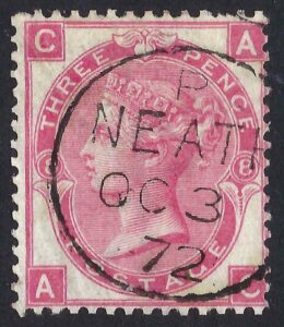 QV sg103 3d rose (A-C) plate 8 with fine 1872 NEATH cds