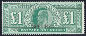 KEVII sg266s £1 Dull blue-green overprinted SPECIMEN - fine mint example