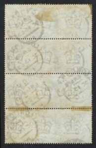 KEVII sg266 £1 green vertical strip – a RARE multiple