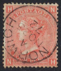 QV sg94 4d vermilion (N-H) plate 12 with fine 1872 NORWICH cds