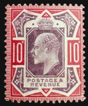 KEVII sg255 M43(3) 10d Slate-purple & deep carmine (c) - U/M