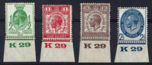 KGV 1929 sg434/37 definitive K29 Control set - unmounted mint