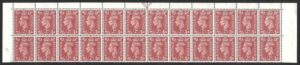 KGVI sg506 2d Pale red brown - complete top 2 rows of sheet - unmounted mint Mounted in each margin only, and folded in the middle vertically