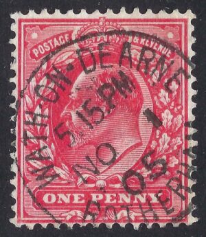 KEVII 1d with fine 1905 WATH-ON-DEARNE cds
