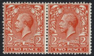 KGV 2d N19(ze) Dandy Roll variety – Missing Gv in watermark