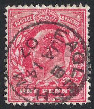 KEVII 1d with fine 1907 EAGLESHAM cds