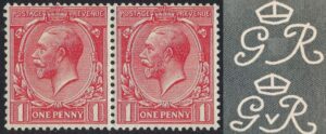 KGV ½d N14(zc) Dandy Roll variety – Missing V, right hand stamp in horizontal pair, fine unused o.g