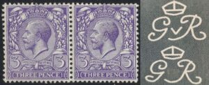 KGV 3d N22(zc) Dandy Roll variety – Missing V in watermark – U/M