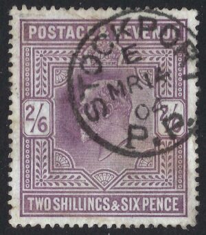 KEVII sg262 2s6d Dull purple with fine 1904 STOCKPORT cds