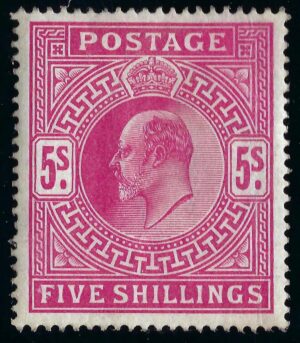 KEVII sg263 5s Bright carmine – unmounted mint
