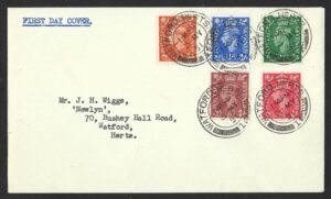KGVI 1951 sg503-507 Definitives FDC