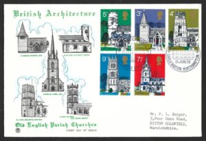 QEII 1972 Village Churches First Day Cover with EARLS BARTON cancel
