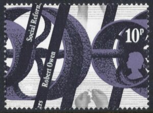 QEII sg1002 Social Reformers variety 10p showing dramatic mis-perf