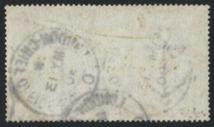 QV sg137 £5 orange (D-I) with 1890 LONDON CHIEF OFFICE cds