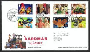 2022 Aardman Classics First Day Cover – Tallents House h/s