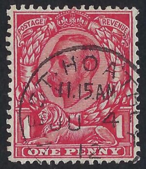 KGV 1d with fine 1912 WEST HOATHLY postmark