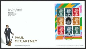 2021 Paul McCartney DY38 Booklet pane U3071s First Day Cover - Tallents House h/s